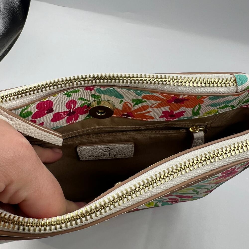 Nanette Lepore Floral Sunflower Crossbody Shoulder Purse Spring Zippered Handbag - Picture 11 of 11